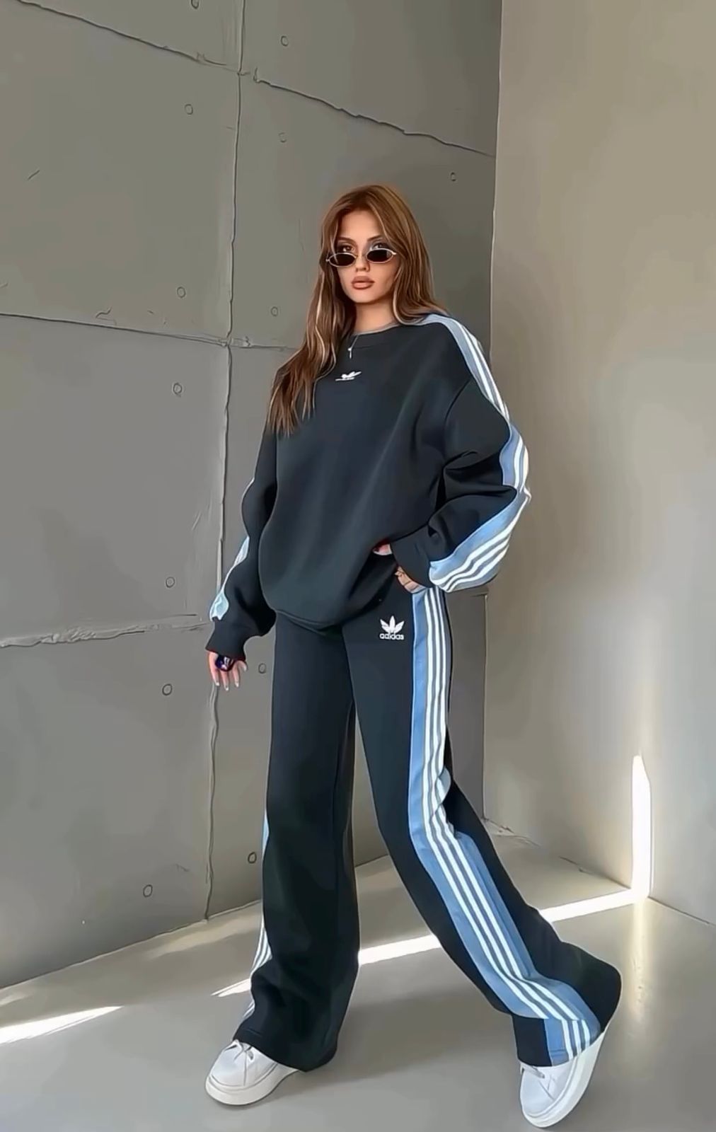 CH 615 - Side Stripe Printed Tracksuit - 