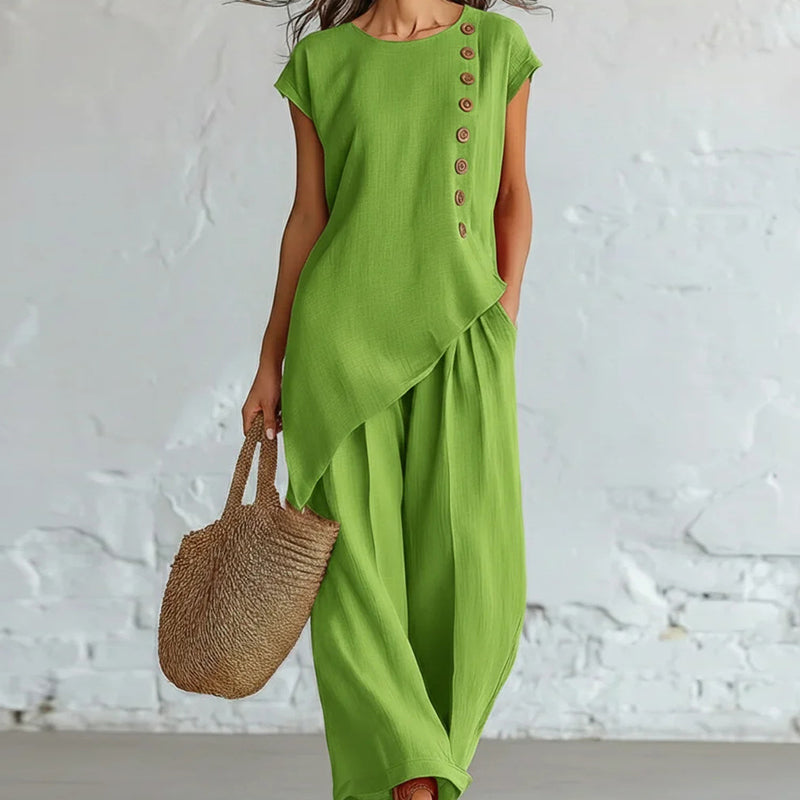 Urban Asymmetric Top and Wide Pants
