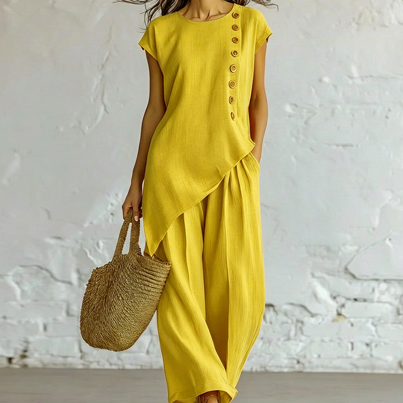 Urban Asymmetric Top and Wide Pants
