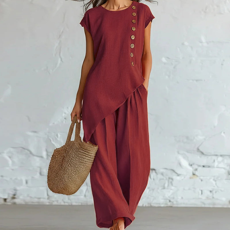 Urban Asymmetric Top and Wide Pants