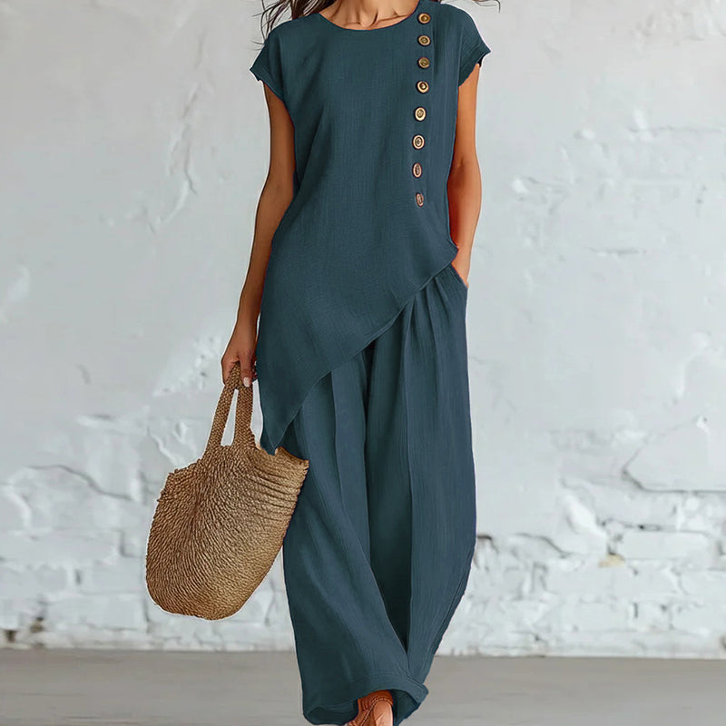 Urban Asymmetric Top and Wide Pants