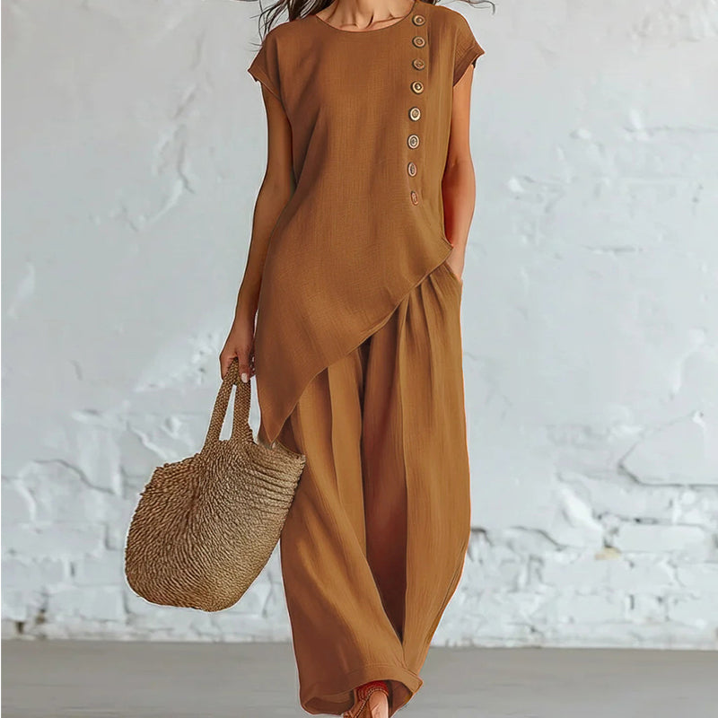Urban Asymmetric Top and Wide Pants