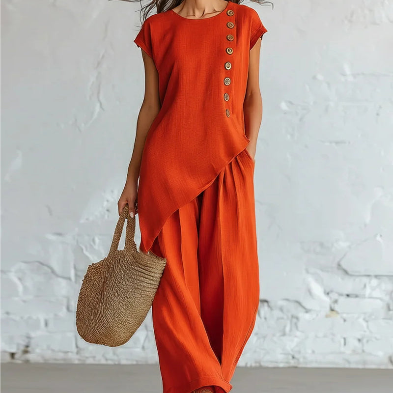 Urban Asymmetric Top and Wide Pants