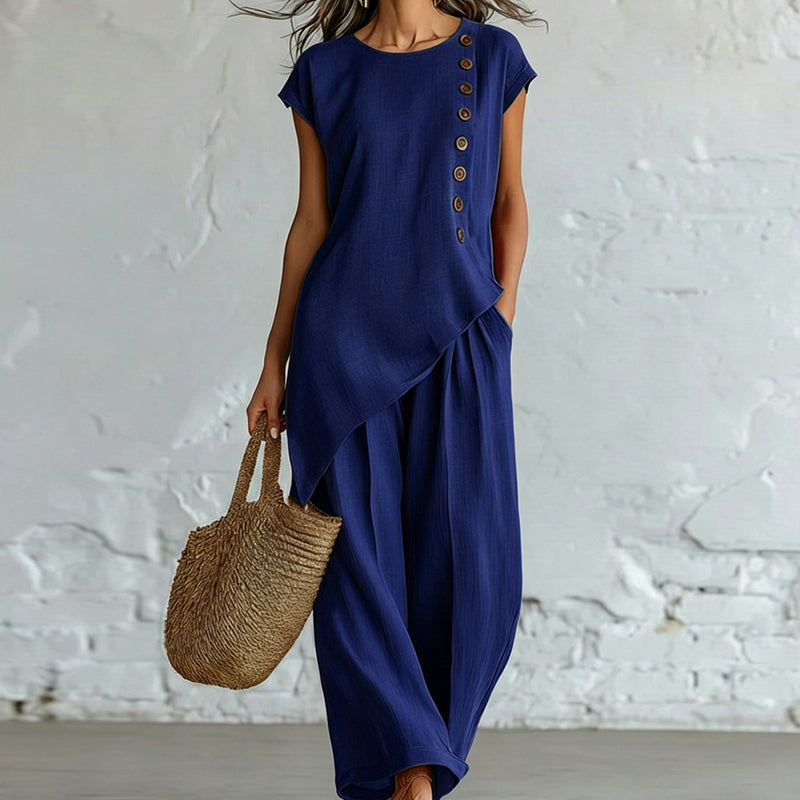 Urban Asymmetric Top and Wide Pants